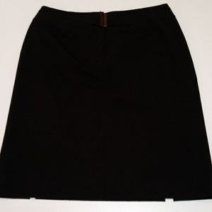 Preston Black stretch skirt w double vented slits
